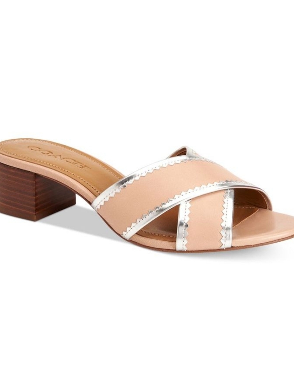 Rare Size 11 Coach Women's Murielle slide sandals in beechwood and silver